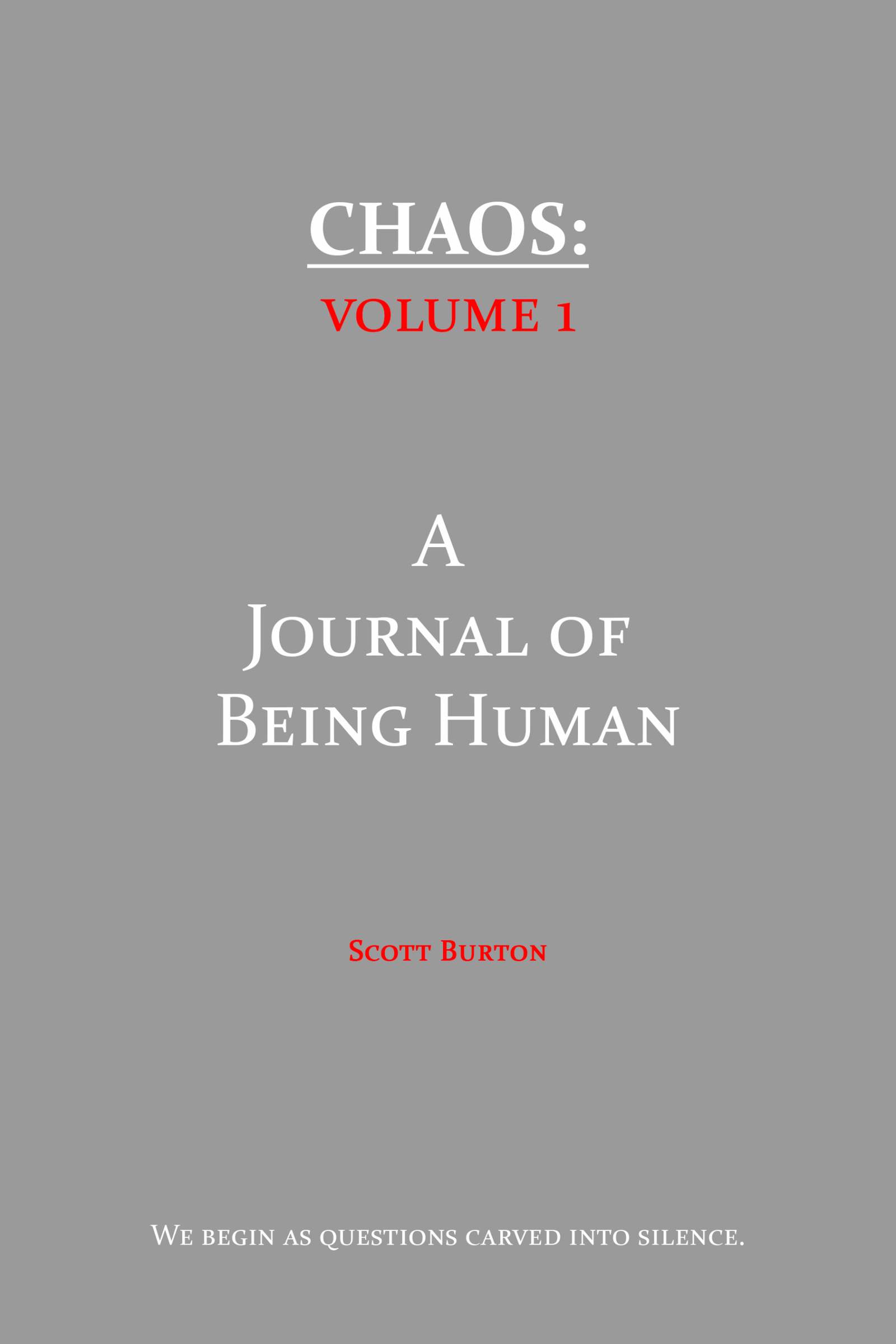 Chaos: A Journal of Being Human book cover